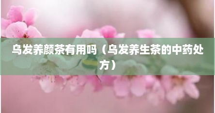 乌发养颜茶有用吗（乌发养生茶的中药处方）