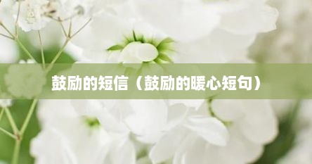 鼓励的短信（鼓励的暖心短句）
