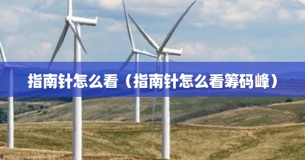 指南针怎么看（指南针怎么看筹码峰）
