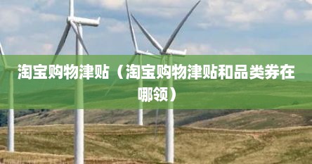 淘宝购物津贴（淘宝购物津贴和品类券在哪领）