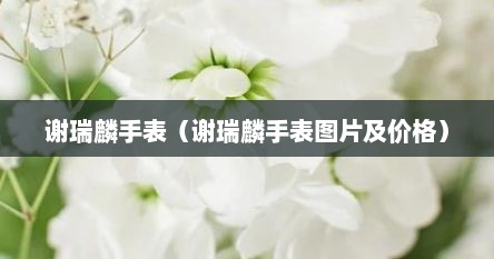 谢瑞麟手表（谢瑞麟手表图片及价格）