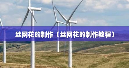 丝网花的制作（丝网花的制作教程）