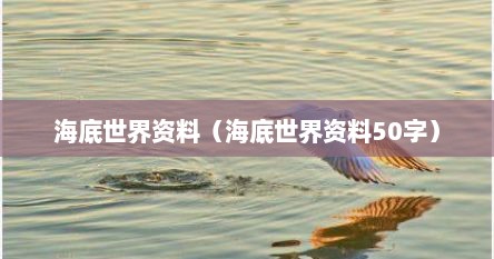 海底世界资料（海底世界资料50字）