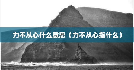 力不从心什么意思（力不从心指什么）