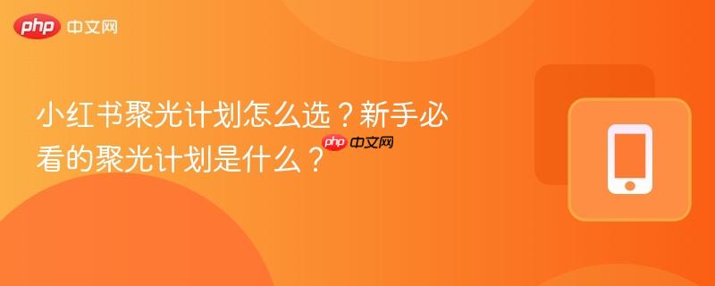 小红书聚光计划怎么选?新手必看的聚光计划是什么?