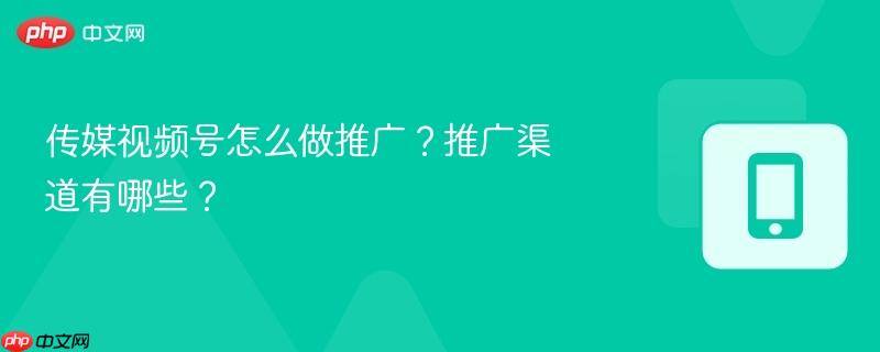 传媒视频号怎么做推广?推广渠道有哪些?