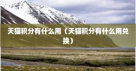天猫积分有什么用(天猫积分有什么用兑换)