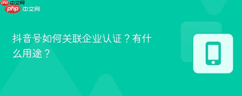 抖音号如何关联企业认证?有什么用途?