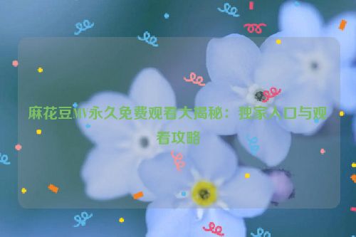 麻花豆MV永久免费观看大揭秘:独家入口与观看攻略