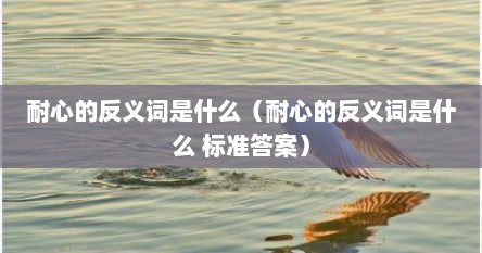 耐心的反义词是什么(耐心的反义词是什么 标准答案)
