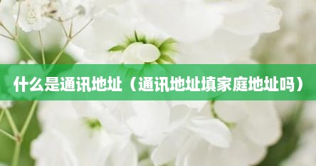 什么是通讯地址(通讯地址填家庭地址吗)