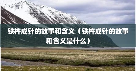 铁杵成针的故事和含义(铁杵成针的故事和含义是什么)