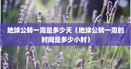 地球公转一周是多少天(地球公转一周的时间是多少小时)
