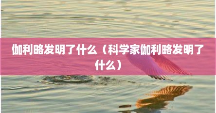 伽利略发明了什么（科学家伽利略发明了什么）