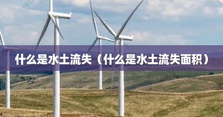 什么是水土流失（什么是水土流失面积）