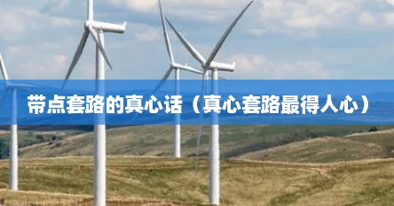 带点套路的真心话（真心套路最得人心）