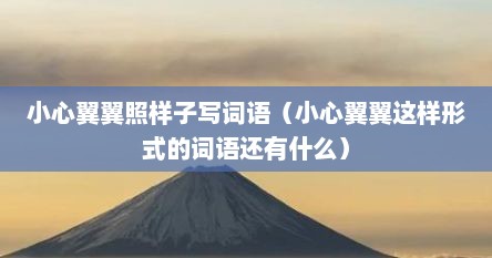 小心翼翼照样子写词语（小心翼翼这样形式的词语还有什么）