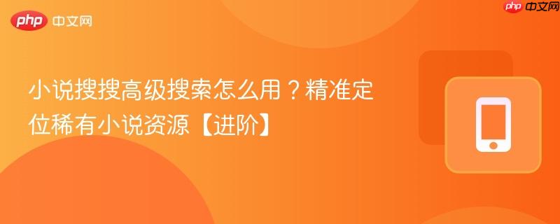 小说搜搜高级搜索怎么用？精准定位稀有小说资源【进阶】