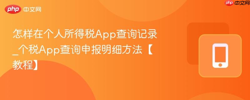 怎样在个人所得税app查询记录_个税app查询申报明细方法【教程】