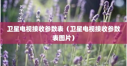 卫星电视接收参数表（卫星电视接收参数表图片）
