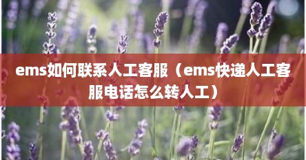ems如何联系人工客服（ems快递人工客服电话怎么转人工）