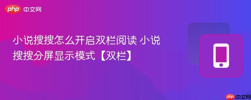 小说搜搜怎么开启双栏阅读 小说搜搜分屏显示模式【双栏】