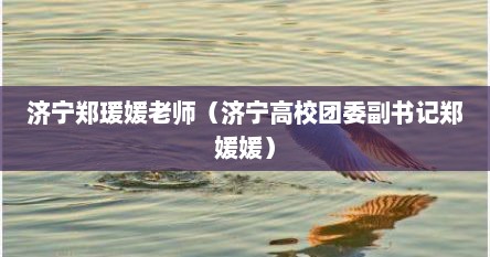 济宁郑瑗媛老师（济宁高校团委副书记郑媛媛）