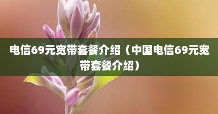 电信69元宽带套餐介绍（中国电信69元宽带套餐介绍）