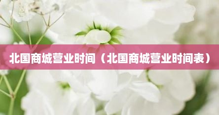 北国商城营业时间（北国商城营业时间表）
