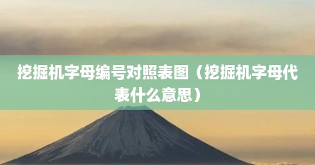 挖掘机字母编号对照表图（挖掘机字母代表什么意思）