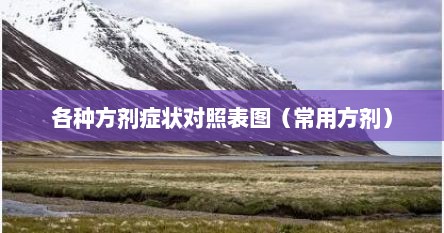 各种方剂症状对照表图（常用方剂）