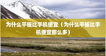 为什么平板比手机便宜（为什么平板比手机便宜那么多）