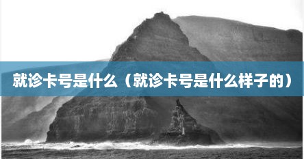 就诊卡号是什么（就诊卡号是什么样子的）