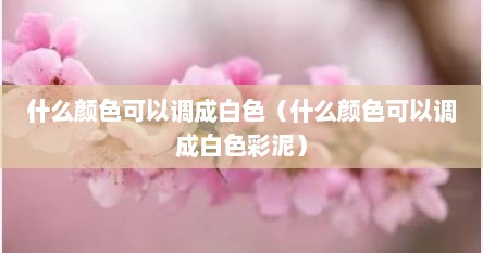 什么颜色可以调成白色（什么颜色可以调成白色彩泥）