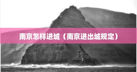 南京怎样进城（南京进出城规定）