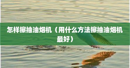 怎样擦抽油烟机（用什么方法擦抽油烟机最好）