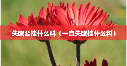 失眠要挂什么科（一直失眠挂什么科）