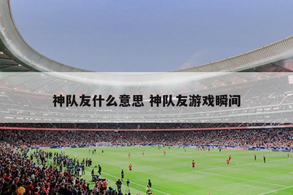 神队友什么意思 神队友游戏瞬间