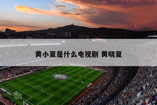 黄小夏是什么电视剧 黄晓夏