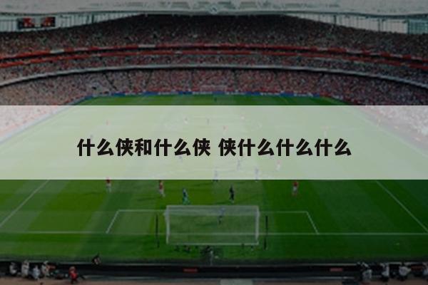 什么侠和什么侠 侠什么什么什么