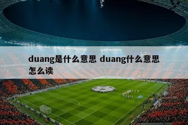 duang是什么意思 duang什么意思怎么读