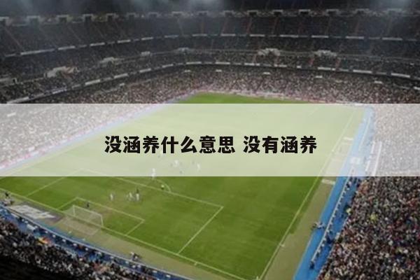 没涵养什么意思 没有涵养