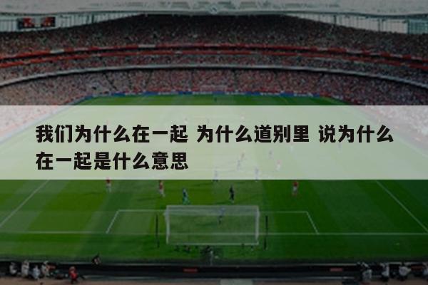 我们为什么在一起 为什么道别里 说为什么在一起是什么意思