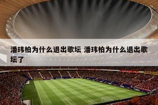 潘玮柏为什么退出歌坛 潘玮柏为什么退出歌坛了