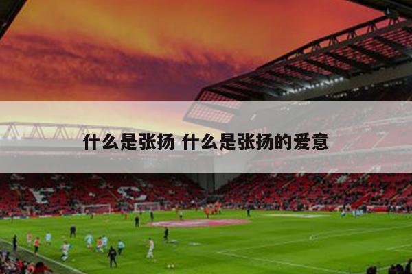 什么是张扬 什么是张扬的爱意