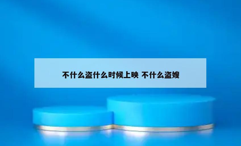 不什么盗什么时候上映 不什么盗嫂