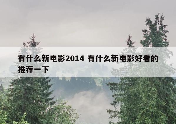有什么新电影2014 有什么新电影好看的推荐一下