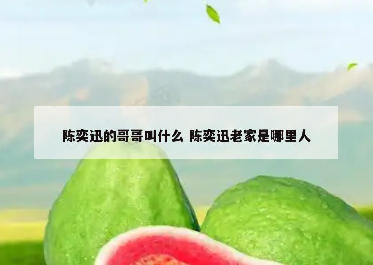 陈奕迅的哥哥叫什么 陈奕迅老家是哪里人