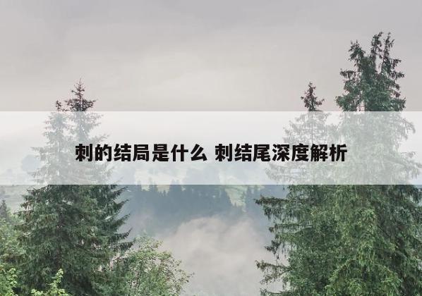 刺的结局是什么 刺结尾深度解析