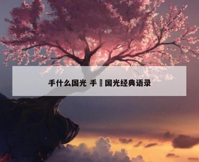 手什么国光 手塚国光经典语录